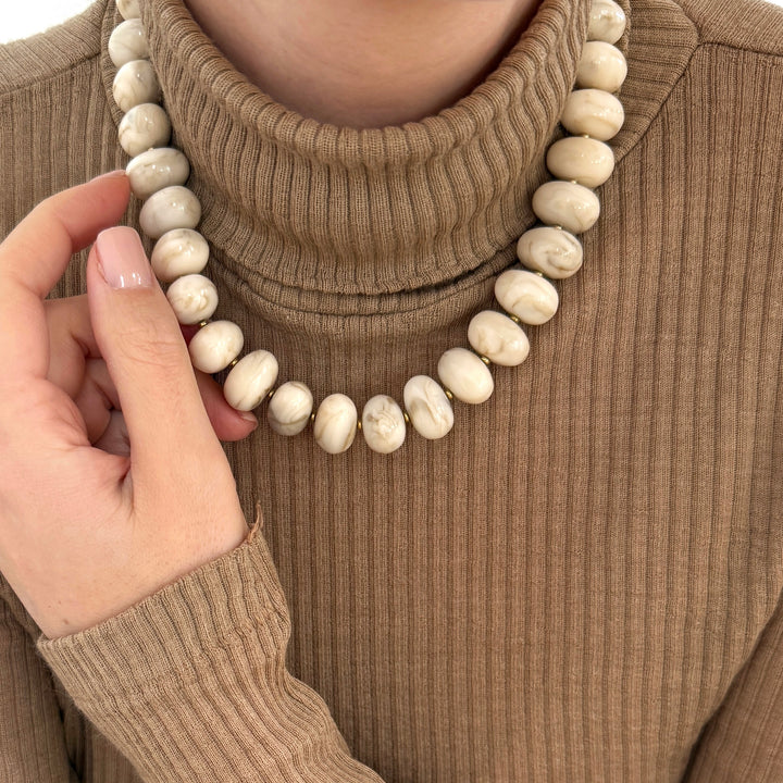 Collier "Marceau" écru acier
