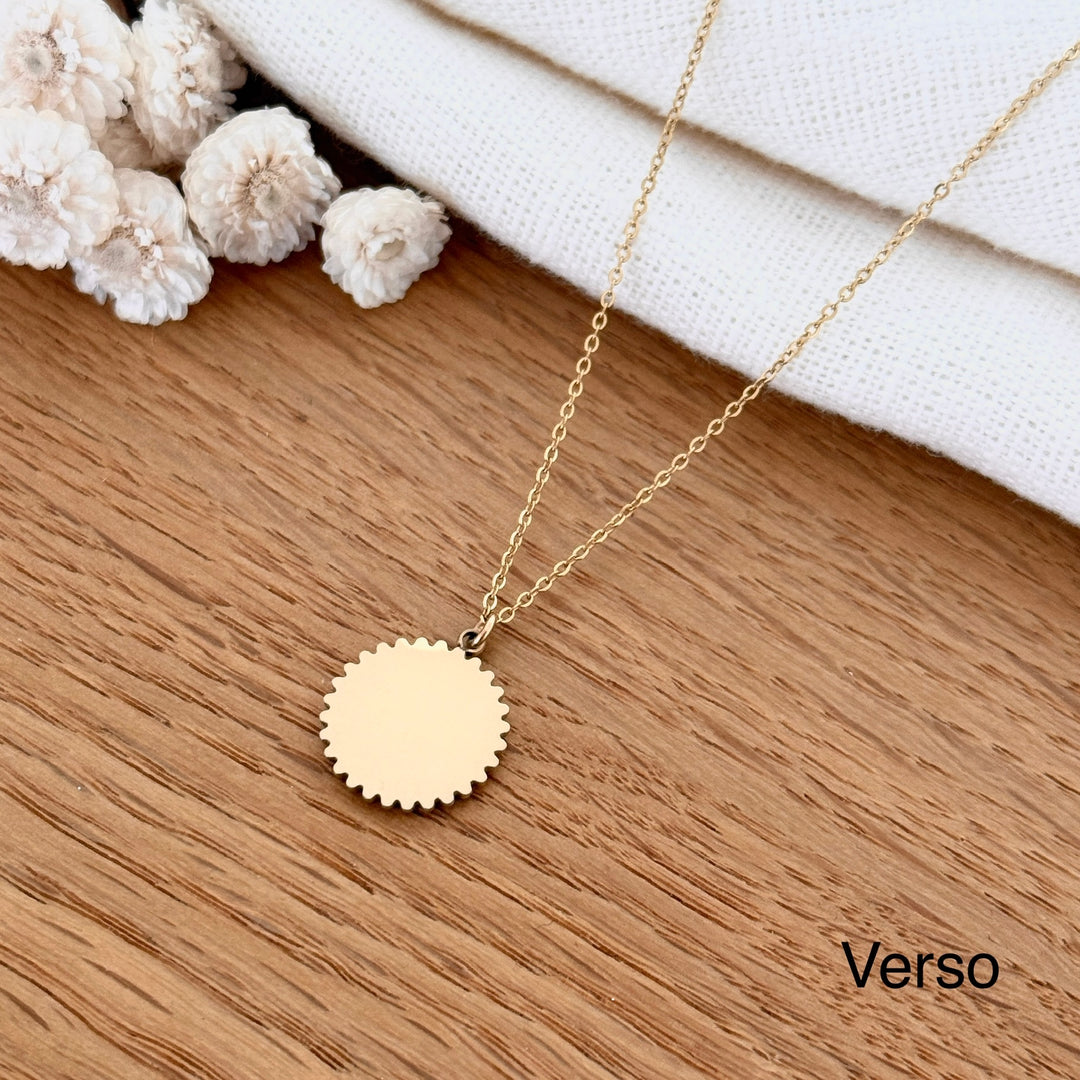Collier "Médaille" acier doré
