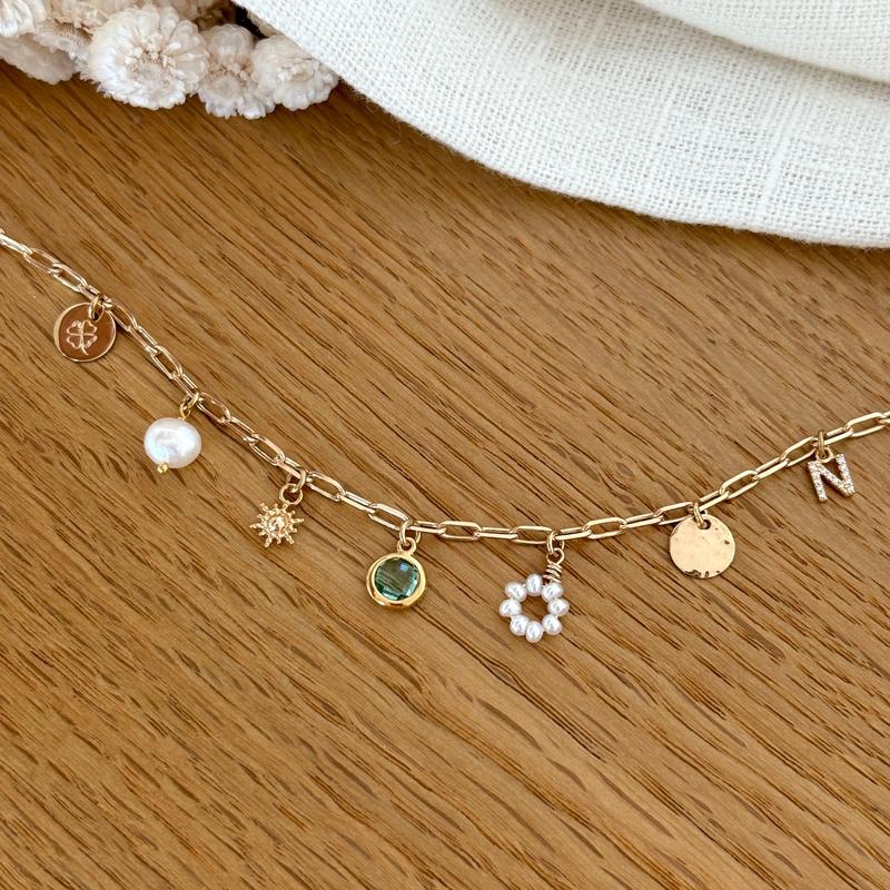 Collier charms personnalisable plaqué or