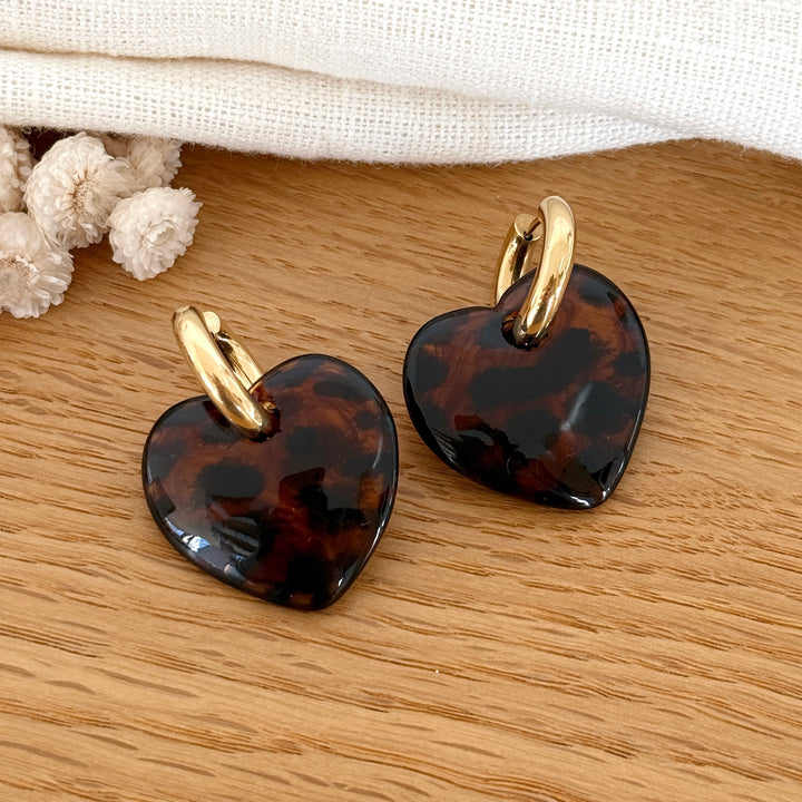 Créoles "Julia" Léopard acier