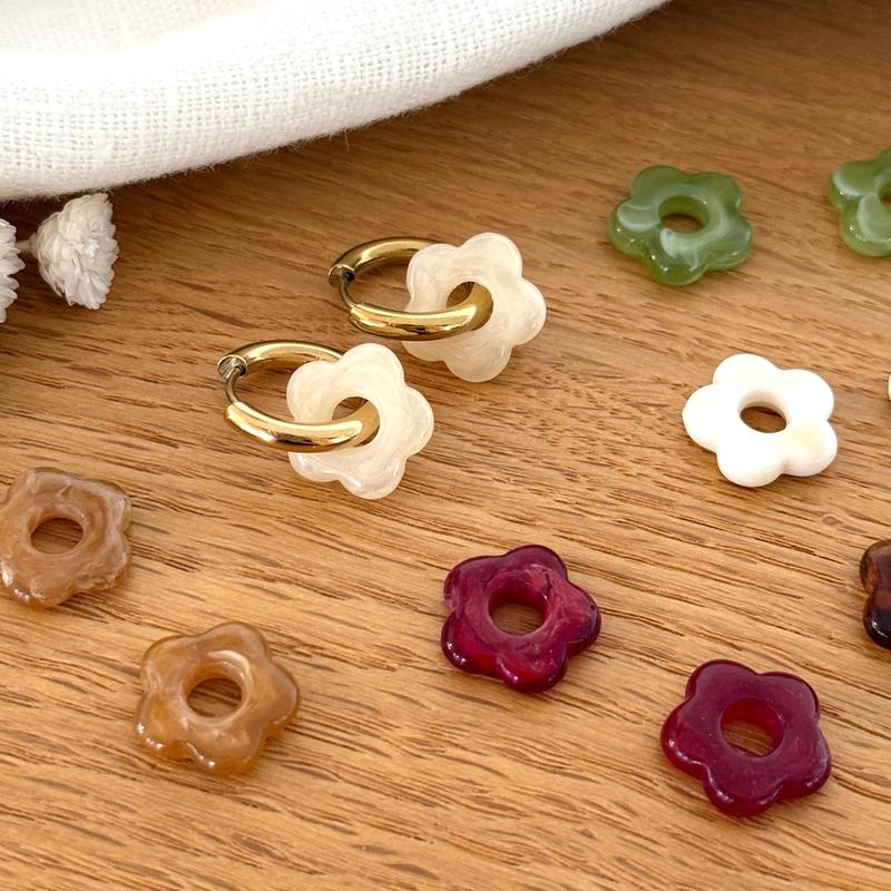 Créoles "Mini Flora" acétate - Coloris au choix