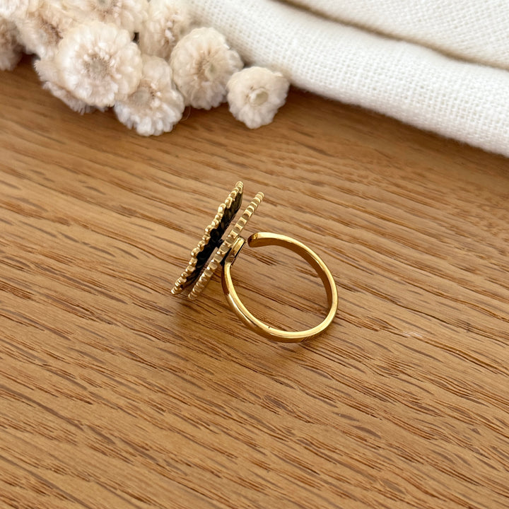Bague "Tournesol" acier