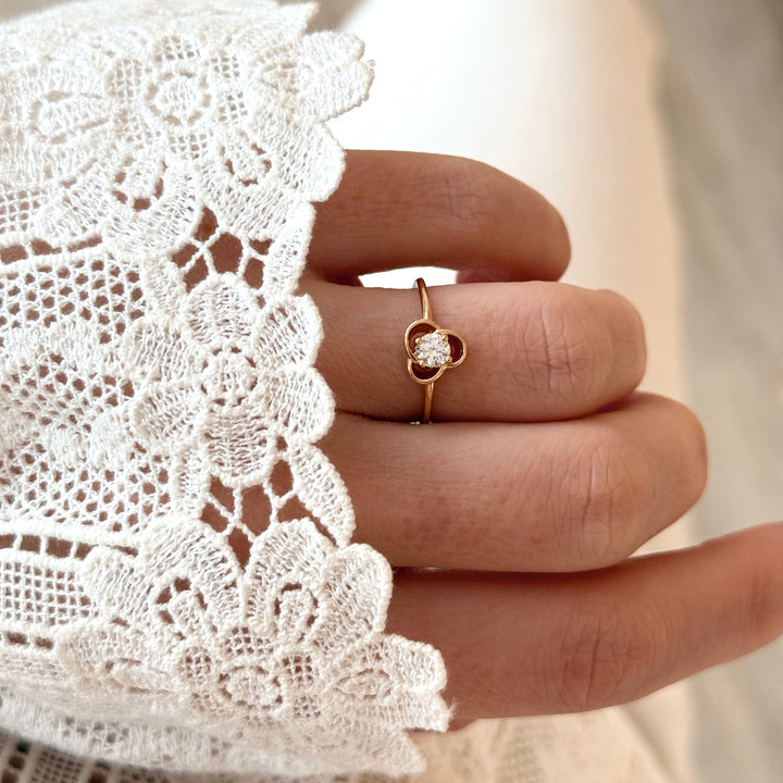 "Saphia" gold-plated ring