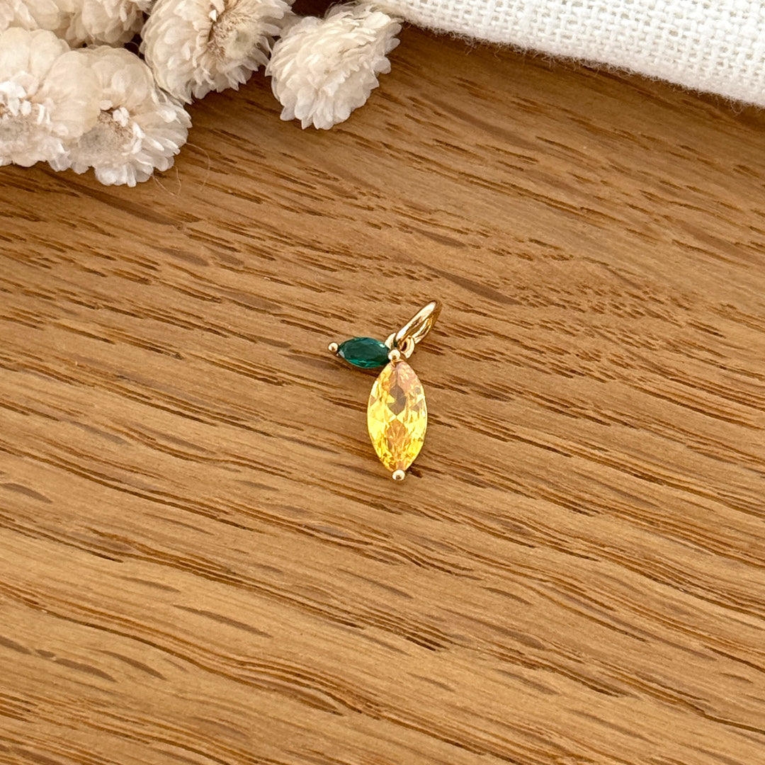 Pendentif "Citron" plaqué or