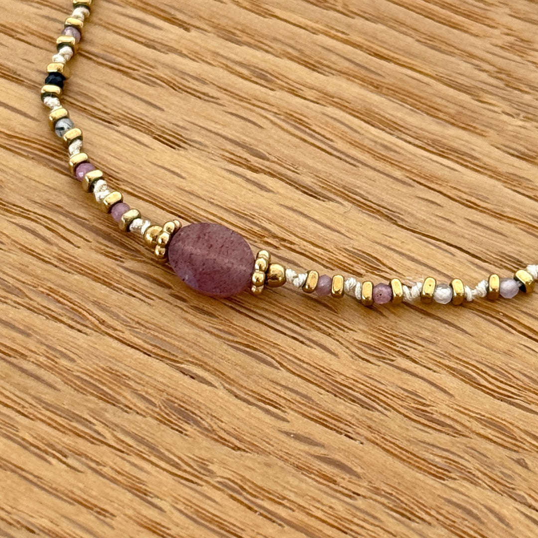 Bracelet "Luna" tourmaline acier