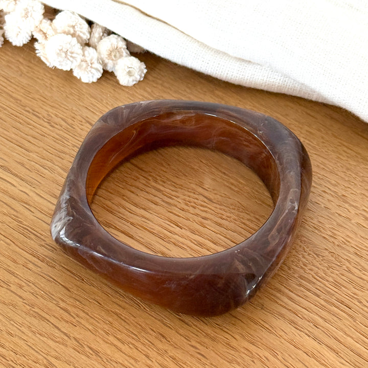 "Diane" brown resin bangle