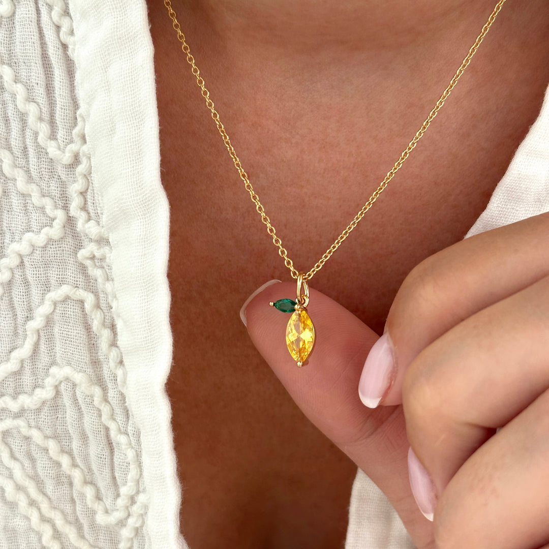 Pendentif "Citron" plaqué or