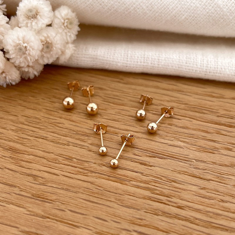 Boucles d'oreilles "Bille" plaqué or