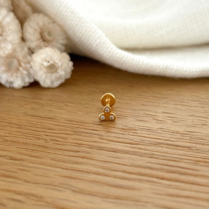 Piercing oreille "Lenie" plaqué or