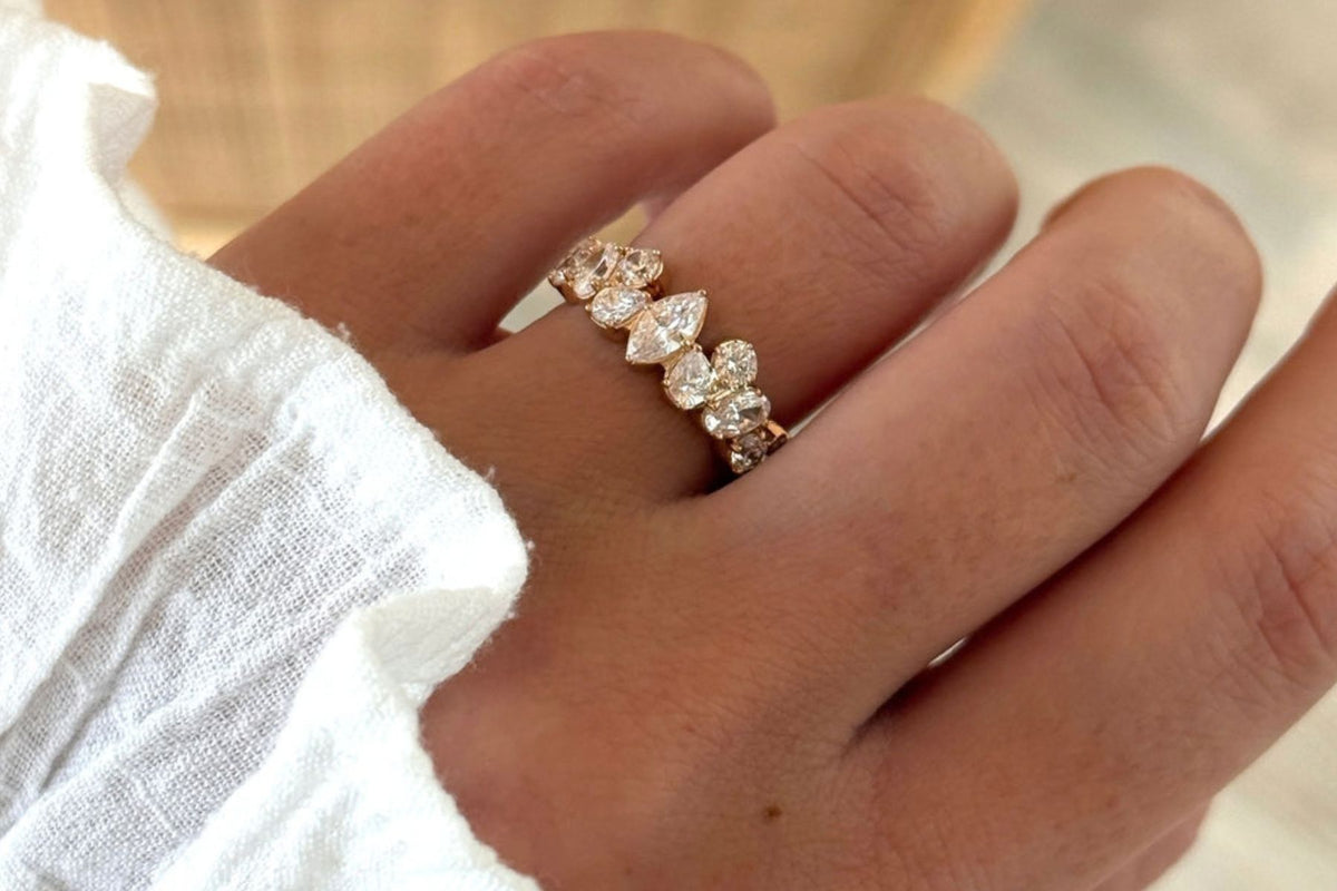 Bague avec oxyde de zirconium en plaqué or 3 microns 18 carats