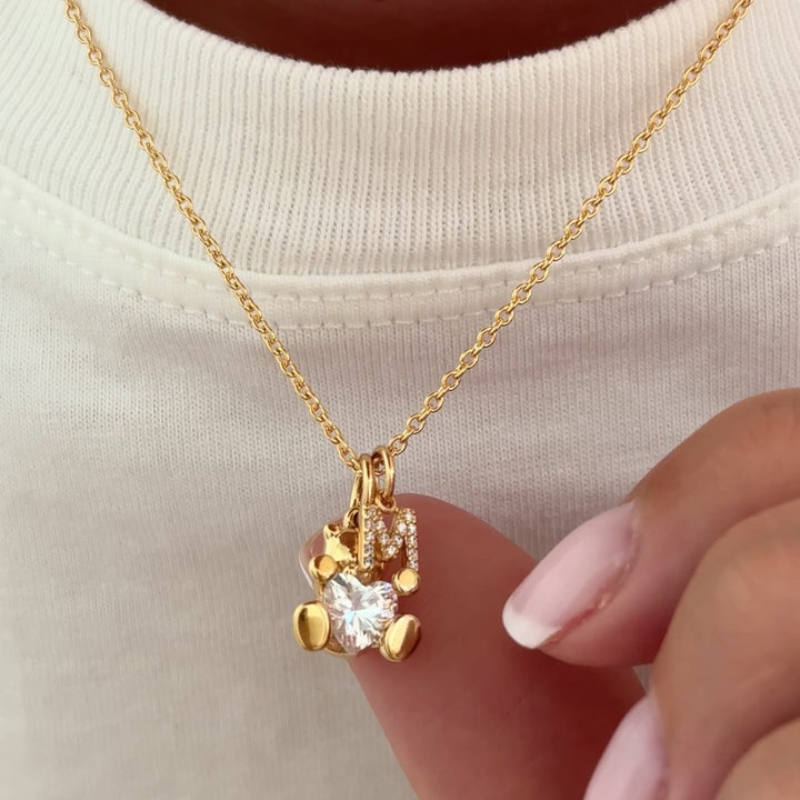 Collier "Ourson initial" plaqué or