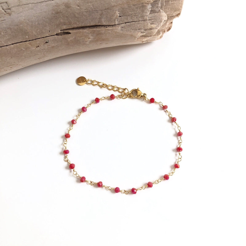 Bracelet "Baely" rouge instants-plaisirs 