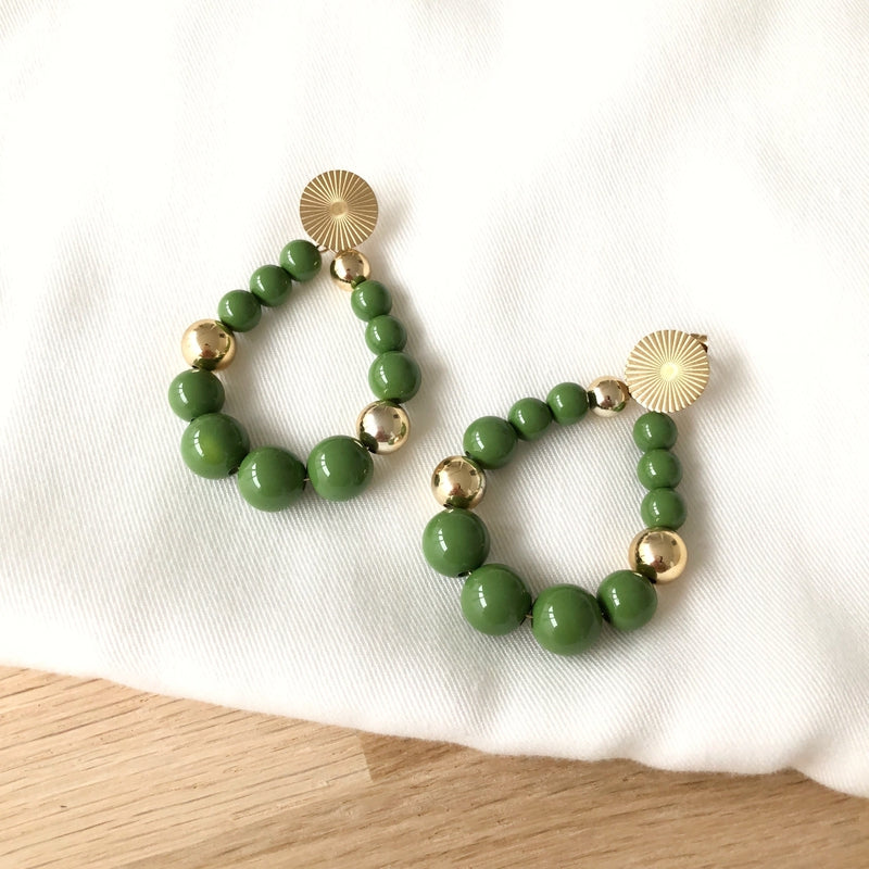 Boucles d'oreilles "Meryl" vert-instants-plaisirs-Instants Plaisirs • Bijoux