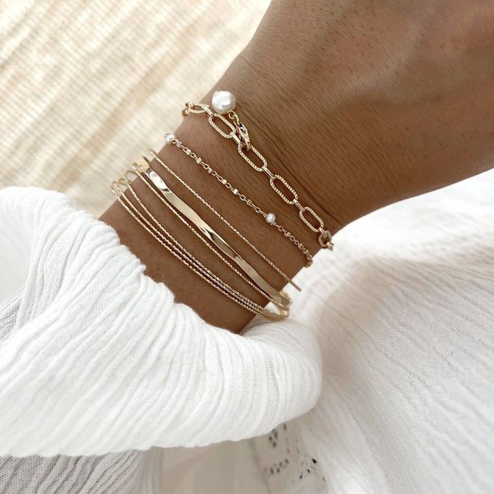 Chaîne "Maya" plaqué or-chaines-instants-plaisirs-Bracelet ajustable jusqu'à 19cm-Instants Plaisirs • Bijoux