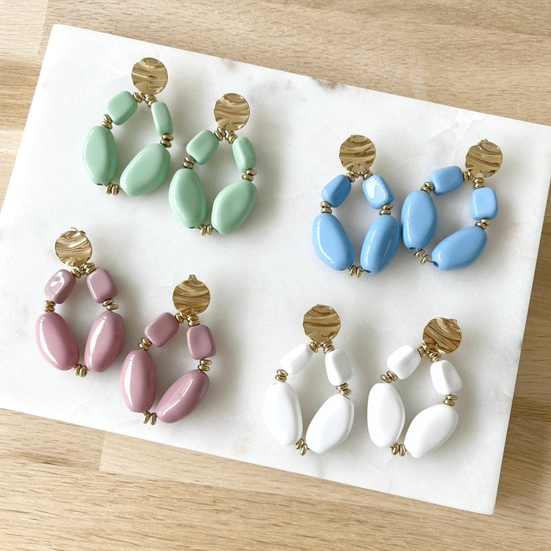 Boucles d'oreilles "Camélia" vert-instants-plaisirs-Instants Plaisirs • Bijoux