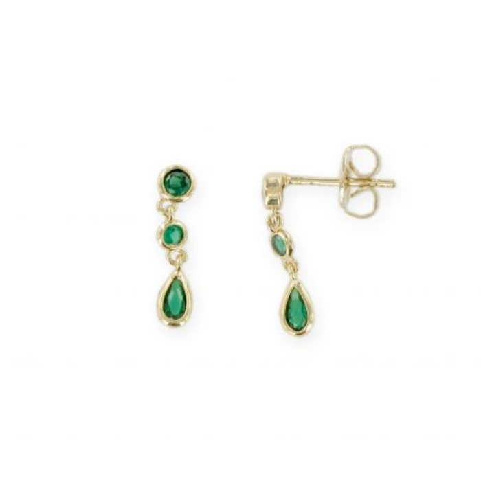 Boucles d'oreilles "Prisca" vert plaqué or-instants-plaisirs-Instants Plaisirs • Bijoux