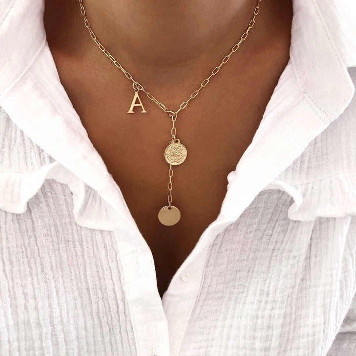 Collana "Caprice" con motivo astronomico placcata in oro - instants-plaisirs 