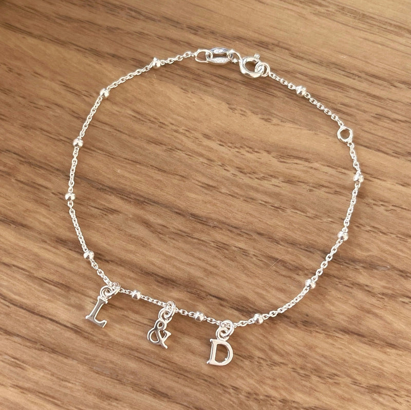 Bracelet Femme Argent 925 Avec Pendentif Cœur Et Initiale - Chaîne Réglable 7+2 Pouces - Cadeau élégant Pour Femme, Amie, Fille