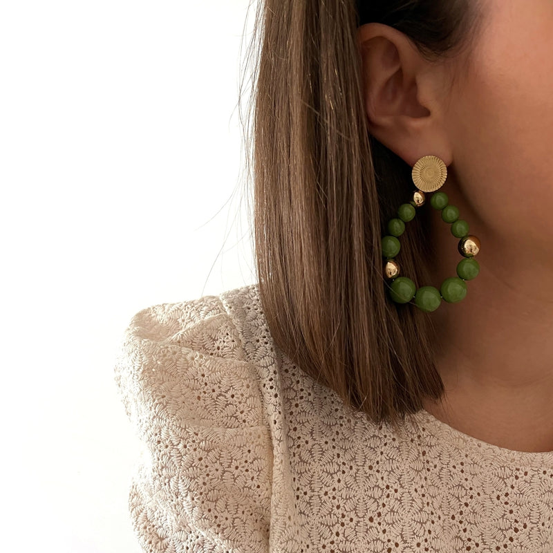 Boucles d'oreilles "Meryl" vert-instants-plaisirs-Instants Plaisirs • Bijoux