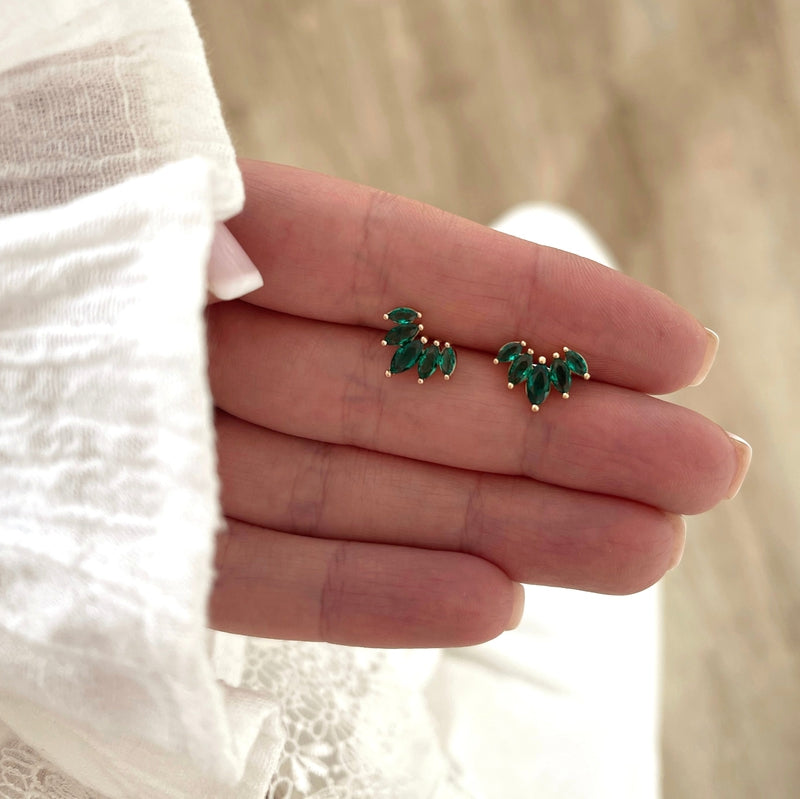 Boucles d'oreilles "Anissa" vert plaqué or-Boucles d'oreilles-instants-plaisirs-Instants Plaisirs | Bijoux