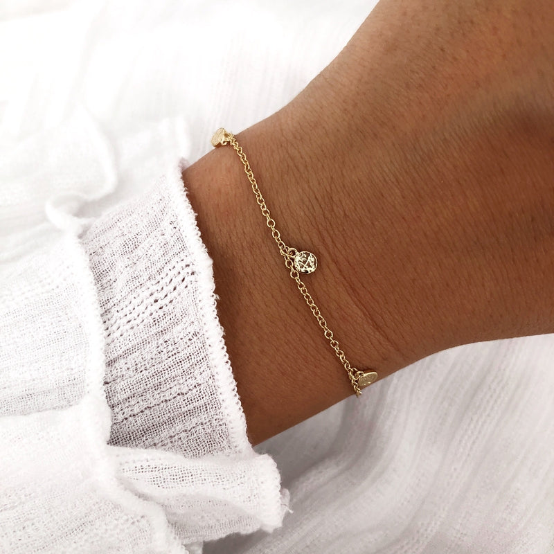 Bracelet Femme à Pampilles Dorées - Plaqué Or 18 Carats - Marque Bijouxia - Neuf Avec étiquettes