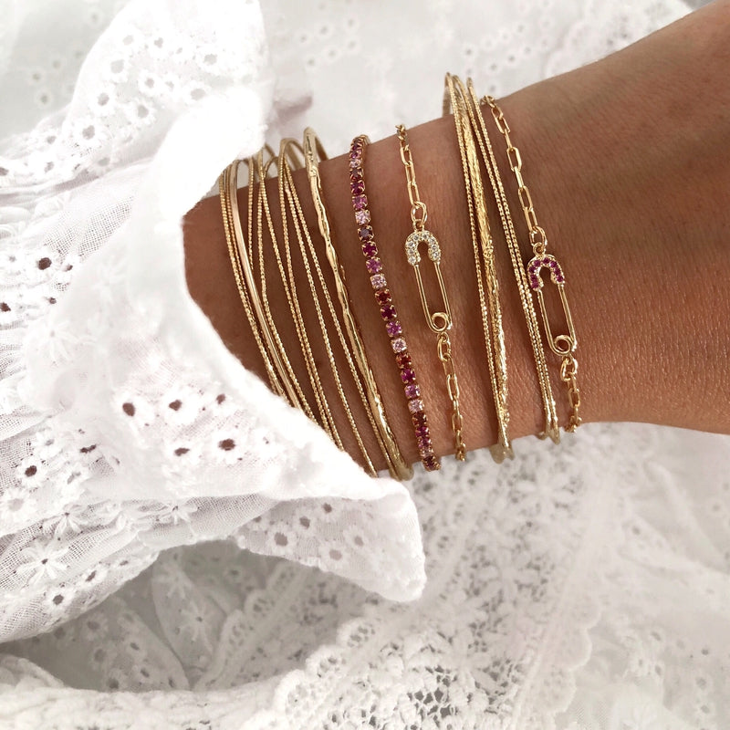 Bracelet "Alfi" plaqué or-instants-plaisirs-Blanc-Instants Plaisirs • Bijoux
