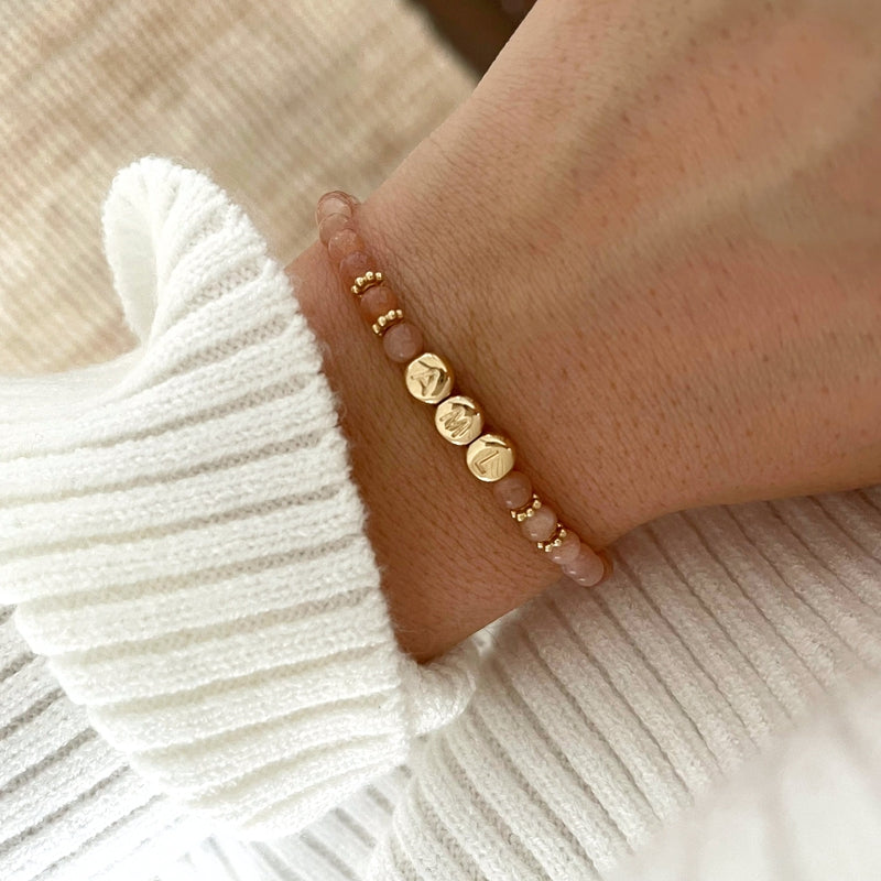 Bracelet Malaga en Acier Inoxydable Doré pierre naturelle et pierre naturelle Bracelet Malaga en Acier Inoxydable Doré pierre naturelle et pierre naturelle