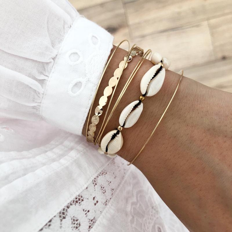 Bracelet "Cauris" noir Instants Plaisirs • Bijoux 